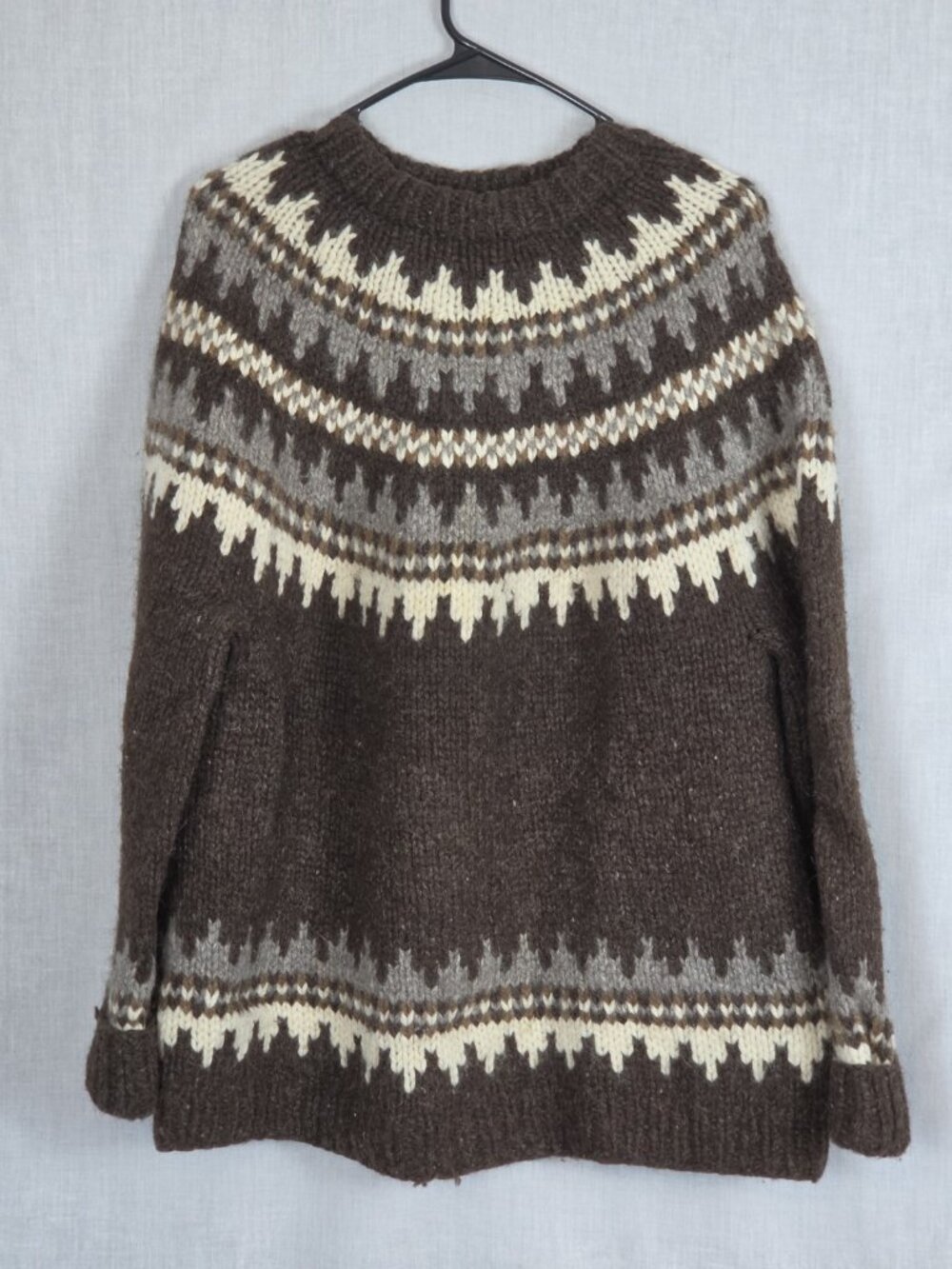 Vintage Antartex Scotland Wool Sweater Chunky Brown Warm Winter Unisex Women's